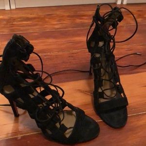 Aquazzura amazon lace up sandal in suede